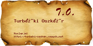 Turbéki Oszkár névjegykártya